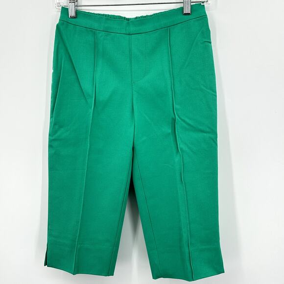 Isaac Mizrahi Live! BRIGHT GREEN Pull On Pedal Pushers Womens 2P Petites Stretch - Picture 1 of 7